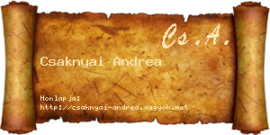 Csaknyai Andrea névjegykártya