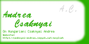 andrea csaknyai business card